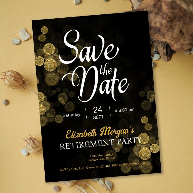 Retirement Party Gold Confetti Save the Date Invitation (Retirement Party Gold Confetti Save the Date Invitation)