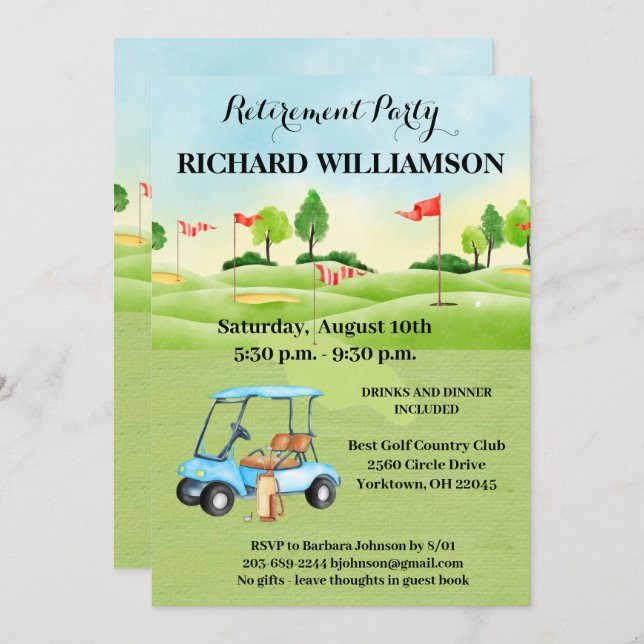 Retirement Party Golf Party Invitation (Front/Back)