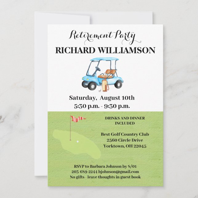 Retirement Party Golf Party  Invitation (Front)