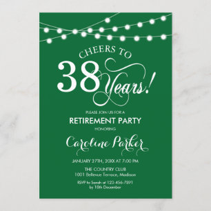 Retirement Party - Green White Invitation