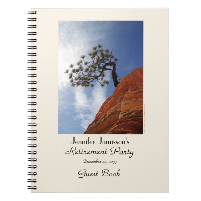 Retirement Party Guest Book, Bonsai Tree Notebook (Front)