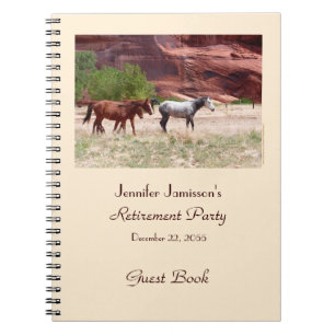 Retirement Party Guest Book, Horses in Canyon Notebook