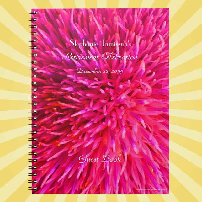 Retirement Party Guest Book, Hot Pink Abstract  Notebook (Creator Uploaded)
