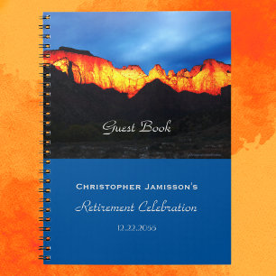 Retirement Party Guest Book, Name, Zion Sunrise Notebook