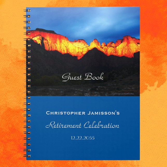 Retirement Party Guest Book, Name, Zion Sunrise  Notebook (Creator Uploaded)