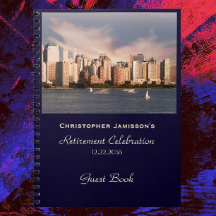 Retirement Party Guest Book, NYC Manhattan Skyline Notebook