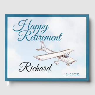 Retirement Party Guest book with Airplane Design 3
