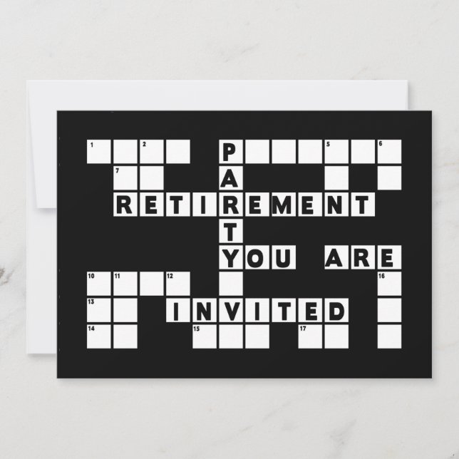 RETIREMENT PARTY INVITATION - CROSSWORD PUZZLE (Front)