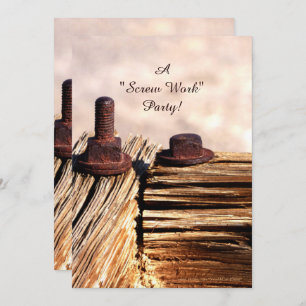 Retirement Party Invitation, Funny, Screw Work Invitation