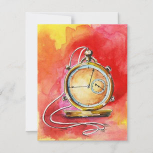 RETIREMENT PARTY INVITATION ~ GOLD POCKET WATCH!