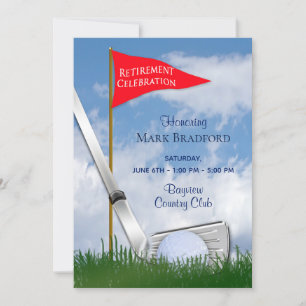 Retirement Party Invitation, Golf Club/Ball Invitation