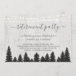 Retirement Party Invitation | Rustic Winter<br><div class="desc">Calligraphy,  rustic wood,  romantic lights,  tree silhouettes,  and falling snow capture the beauty of the season for your occasion.</div>