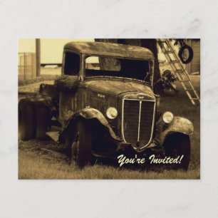 Retirement Party Invitation - Sepia Farm Truck