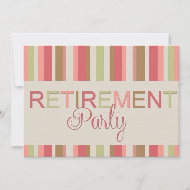 Retirement Party Invitation Stripes (Front)