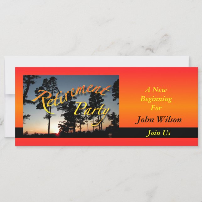 Retirement Party Invitation Sunset (Front)