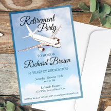 Retirement Party Invitation with Aeroplane Design