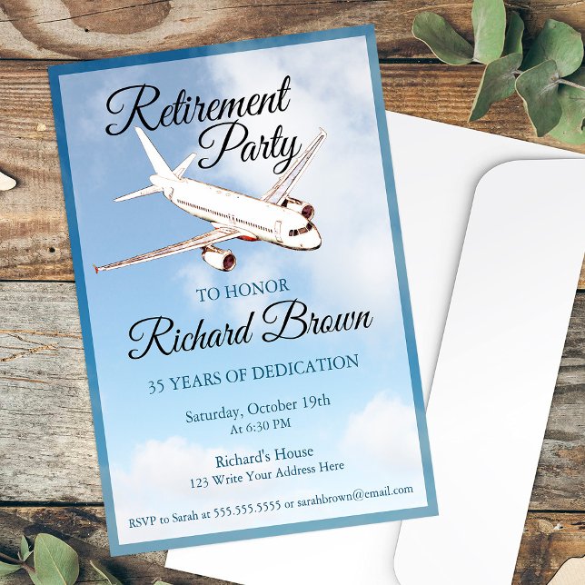 Retirement Party Invitation with Aeroplane Design (Creator Uploaded)