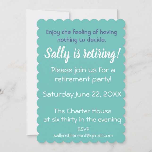 RETIREMENT PARTY INVITATION WITH QUOTE (Front)