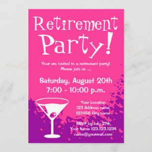 Retirement party invitations   Custom invites