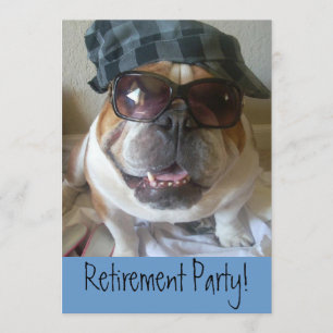 Retirement Party Invitations English Bulldog