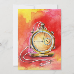 Retirement Party Invitations Gold Pocket Watch