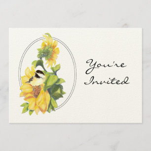 Retirement Party Invite Custom Sunflower and Bird