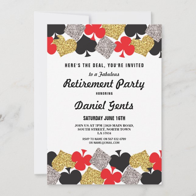 Retirement Party Las Vegas Casino Royale Invite (Front)