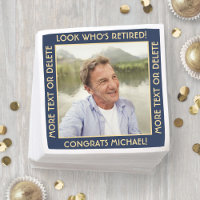 Retirement Party Look Who's Photo Navy Blue & Gold