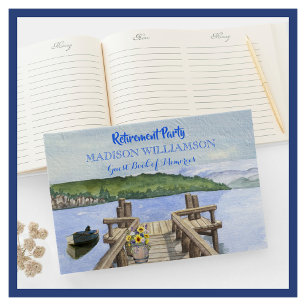 Retirement Party Mountain Lake Dock  Guest Book