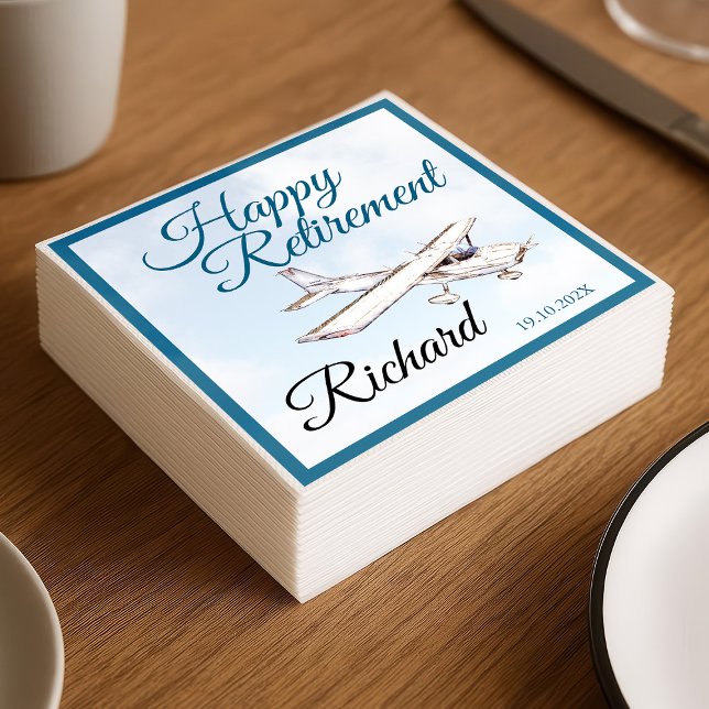 Retirement Party Napkins with Aeroplane Design 3 (Creator Uploaded)