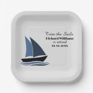Retirement Party Nautical Sailing Theme Modern  Paper Plate
