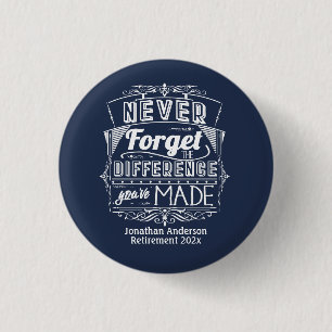 Retirement Party Never Forget 3 Cm Round Badge