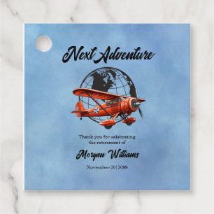 Retirement Party Next Adventure Travel Plane Favour Tags