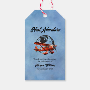 Retirement Party Next Adventure Travel Plane Gift Tags