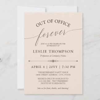 Retirement Party Out of Office Forever Neutrals Invitation