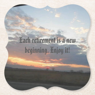 retirement party  paper coaster