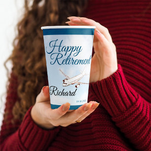 Retirement Party Paper cup with Airplane Design