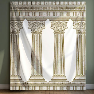 Retirement Party Photo Backdrop with columns Tapestry