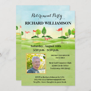 Retirement Party Photo Golf Party Invitation