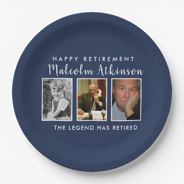 Retirement party photo plates (Front)