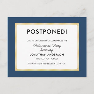 Retirement Party Postponed Postcard