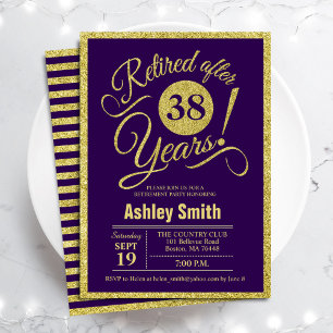 Retirement Party - Purple Gold Invitation