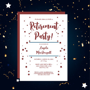 Retirement Party, Red Stars,  Invitation