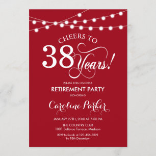 Retirement Party - Red White Invitation