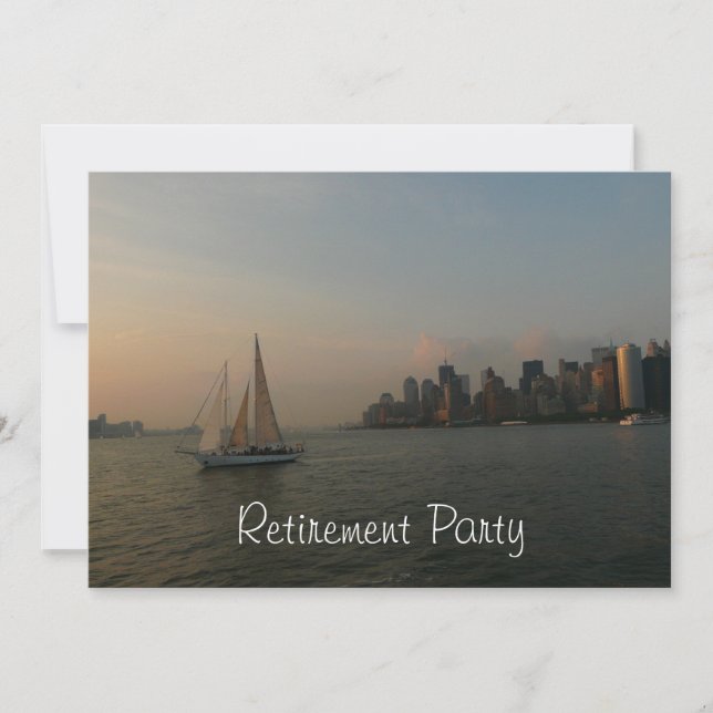 Retirement Party-Sailboat in the Harbour Invitation (Front)