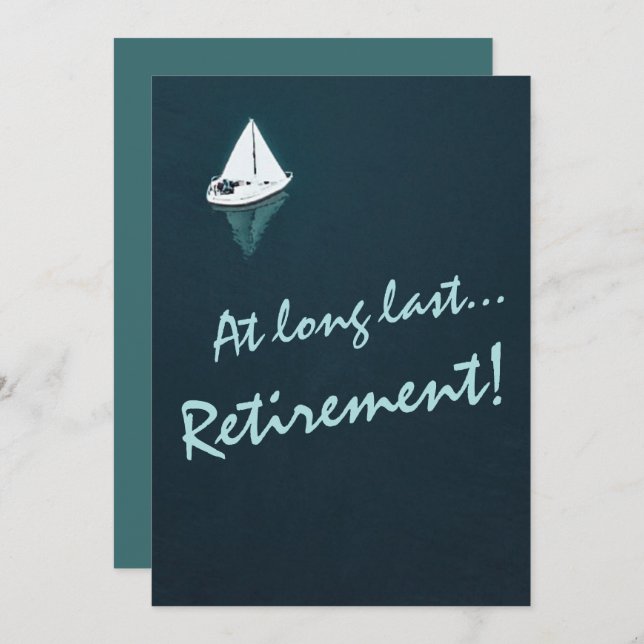 Retirement Party - Sailboat on Tranquil Waters - Invitation (Front/Back)