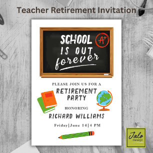 Retirement Party School Teacher Blackboard Invitation