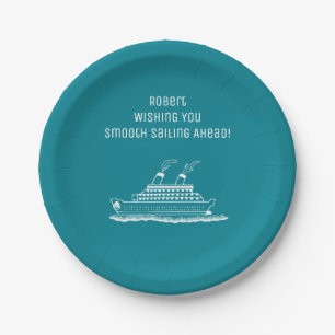Retirement Party Smooth Sailing Cruising Paper Plate