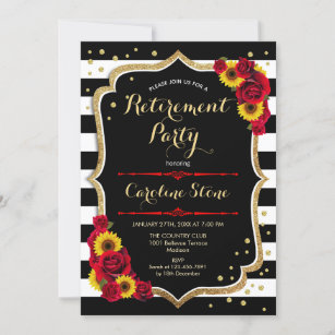 Retirement Party - Sunflowers Roses Invitation