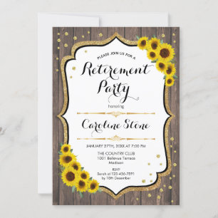 Retirement Party - Sunflowers Wood Invitation
